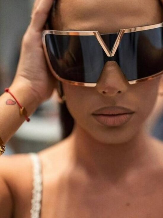 Valentino Women Sunglasses Titanium Gold Grey Mask V-ROMASK VLS-120A 146 main image 5